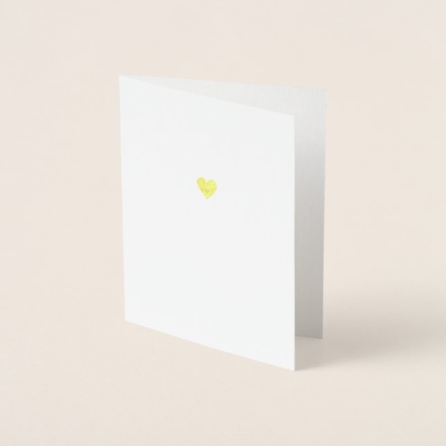 Carte de voeux minimaliste Real Gold Foil Heart Lo (Devant)