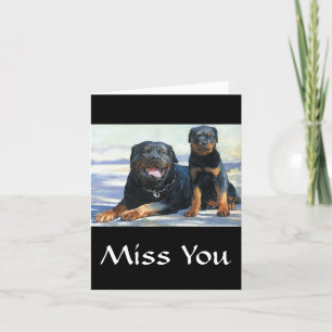 Carte de voeux Miss You Rottweiler Mom & Puppy Dog