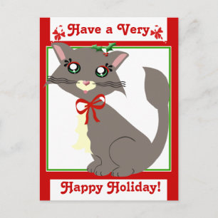 Carte de vœux Misty Toon Kitty Holiday!
