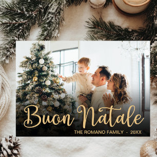 Carte de vœux moderne de Noël avec photo Buon Nata