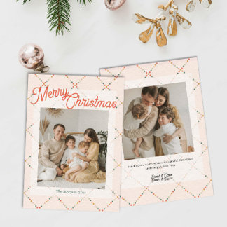 Carte de vœux moderne de Noël avec photo de famill