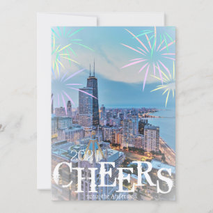 Carte de voeux moderne Elegant Chicago City Skylin