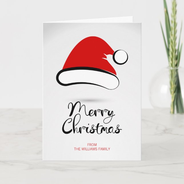 Carte de voeux moderne Joyeux Noël Père Noël (Devant)
