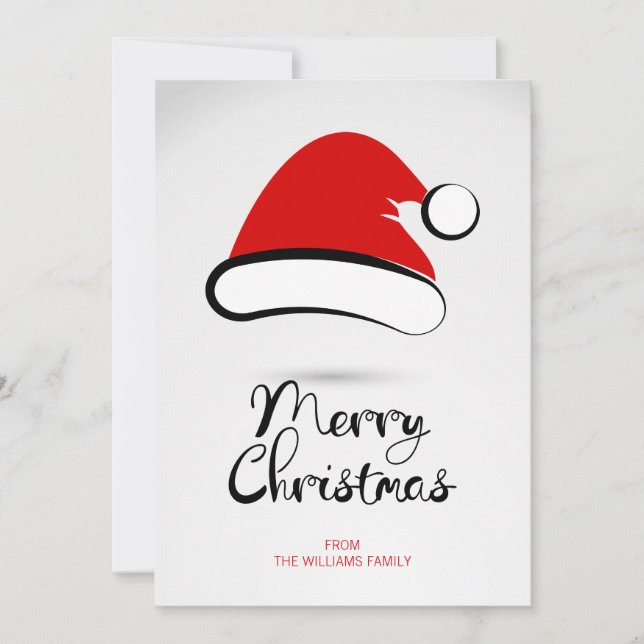 Carte de voeux moderne Joyeux Noël Père Noël (Devant)