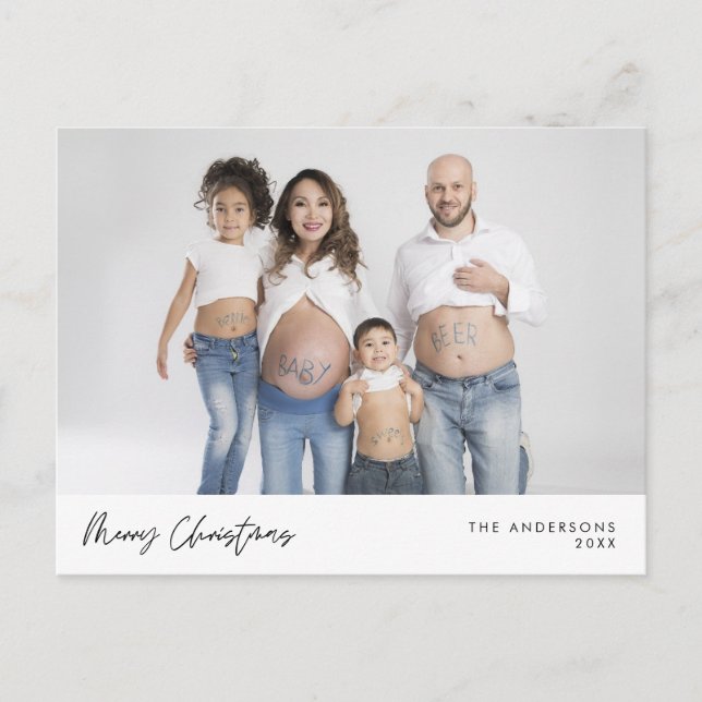 Carte de vœux moderne, photo de famille pour Noël (Devant)