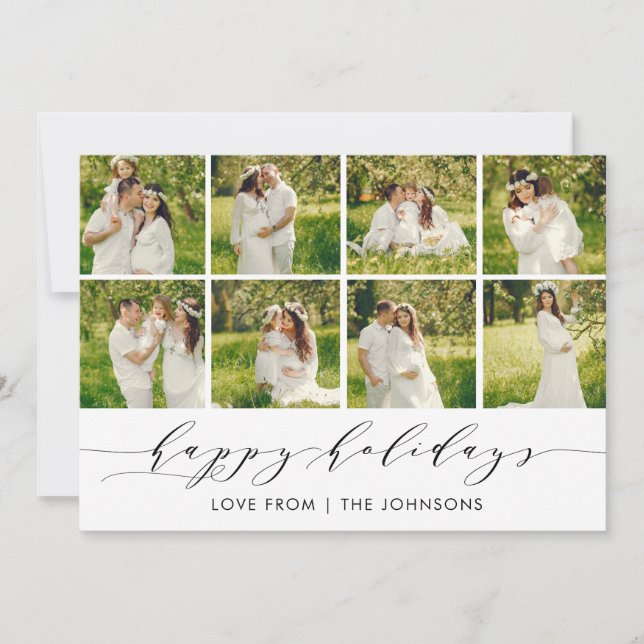 Carte de vœux moderne pour les fêtes avec collage  (Devant)