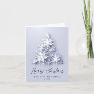 Carte de vœux moderne pour Noël avec sapin et floc