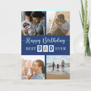 Carte de vœux moderne pour papa avec 4 photos pour