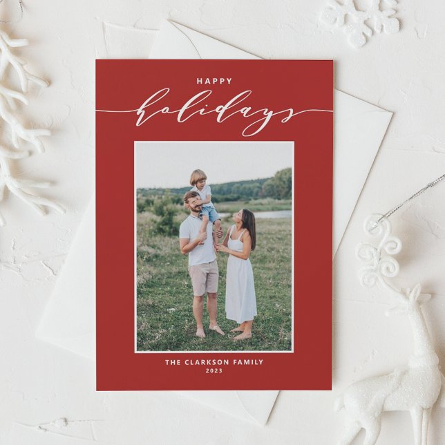 Carte de vœux moderne rouge avec typographie mixte (Créateur téléchargé)