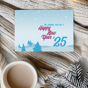 Carte de voeux moderne sans photo Happy New Year F