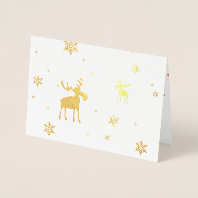 Carte de voeux moderne simple Moose Snowflakes Foi (Devant)