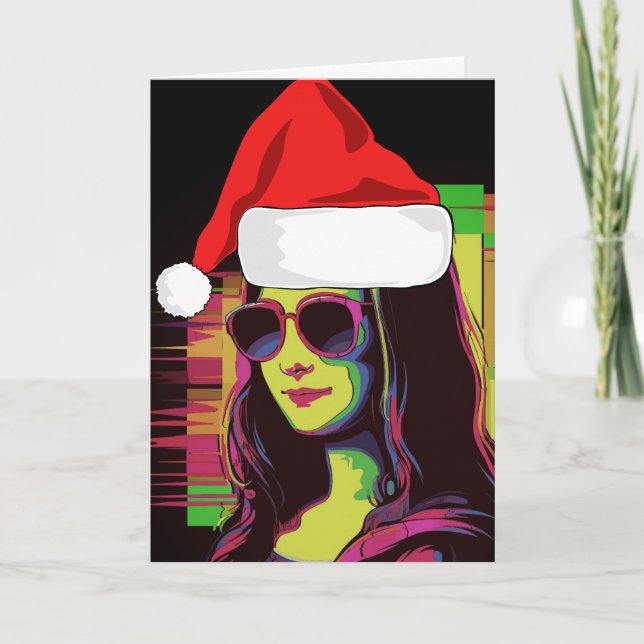 Carte de voeux MONA LISA FUNNY CHRISTMAS (Devant)
