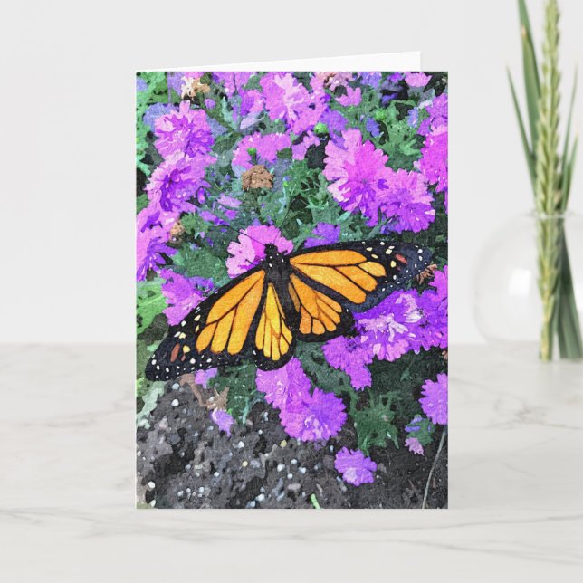 Carte de voeux Monarch Purple Asters (Devant)