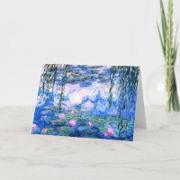 Carte de voeux Monet Pink Water Lys