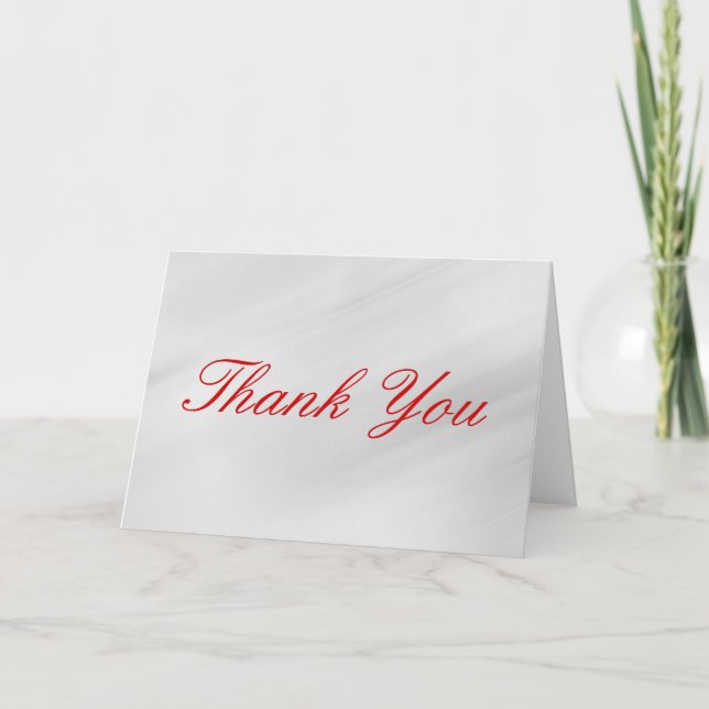 Carte de voeux Motif Merci Red Script Grey (Devant)