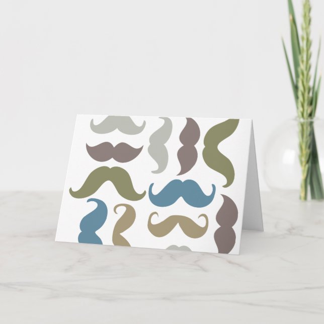 Carte de voeux Moustache (Devant)