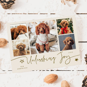 Carte de vœux multi-photos de chien à la crème Unl