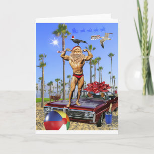 Carte de voeux Muscle Père Noël