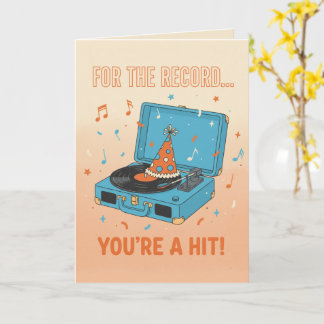 Carte de vœux musicale "For The Record" Vinyle Rét