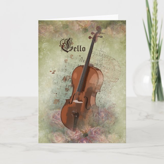 Carte de vœux Musique VIOLONCELLE (Devant)