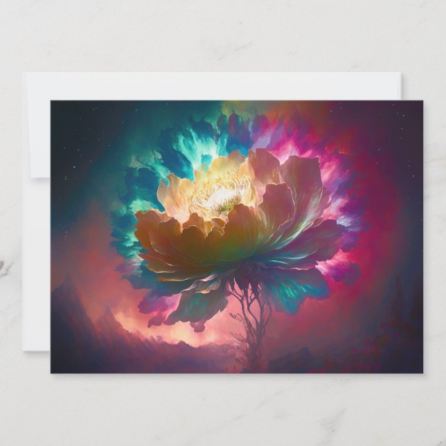 Carte de voeux mystique à fleurs (Devant)