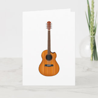 Carte de voeux naturelle pliée de guitare acoustiq