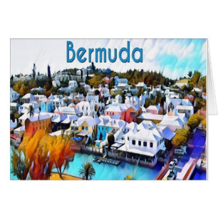 Carte de voeux Neon Pop Art Bermuda