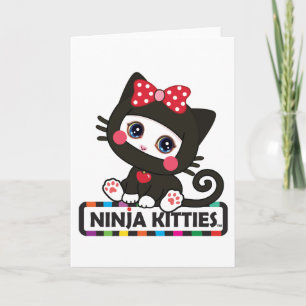 Carte de voeux Ninja Kitty