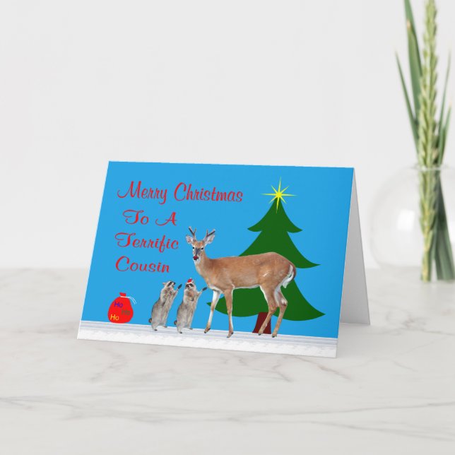 Carte de voeux Noël à Cousin (Devant)