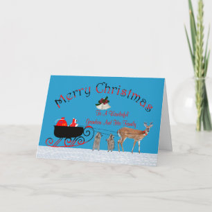 Carte de voeux Noël à grand-fils et famille