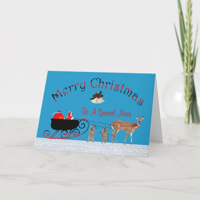 Carte de voeux Noël à la nièce (Devant)