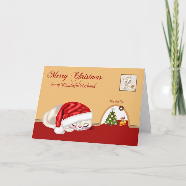Carte de voeux Noël au mari (Devant)