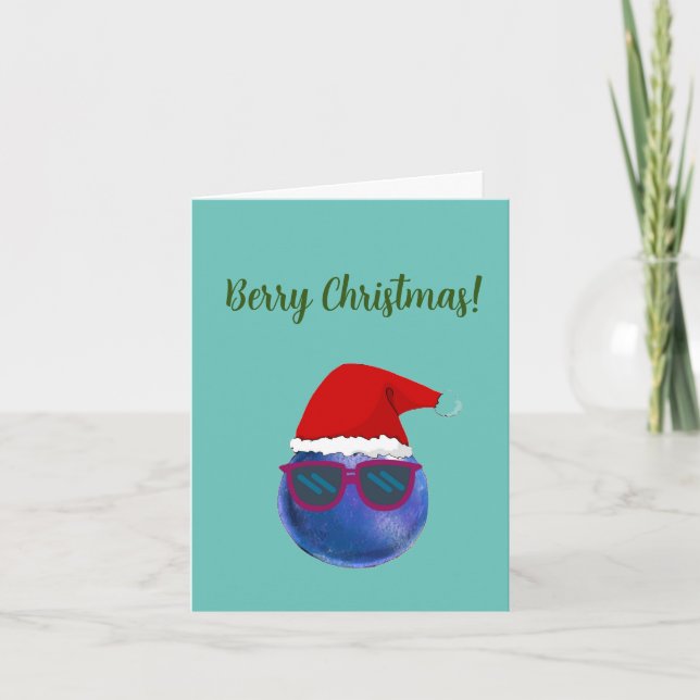 Carte de vœux Noël aux fruits rouges végane avec u (Devant)