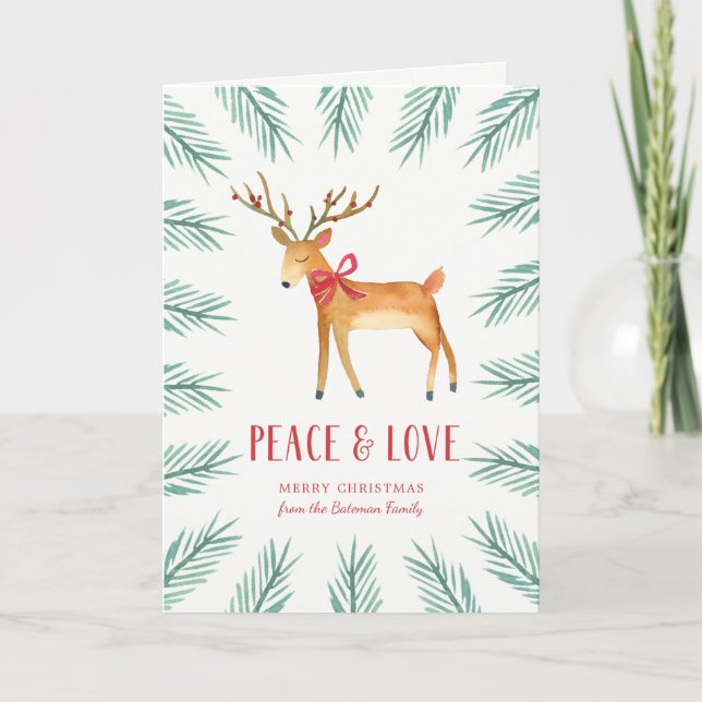 Carte de voeux Noël Deer Holiday (Devant)