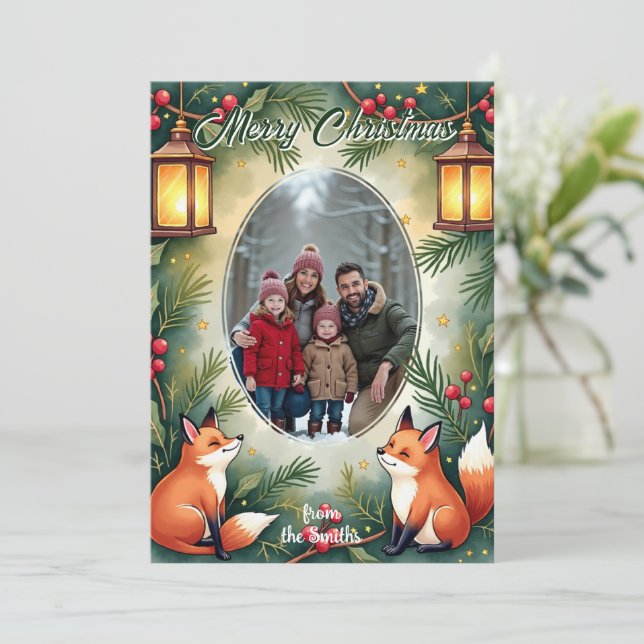 Carte de vœux Noël Digitalis & Sapin (Debout devant)