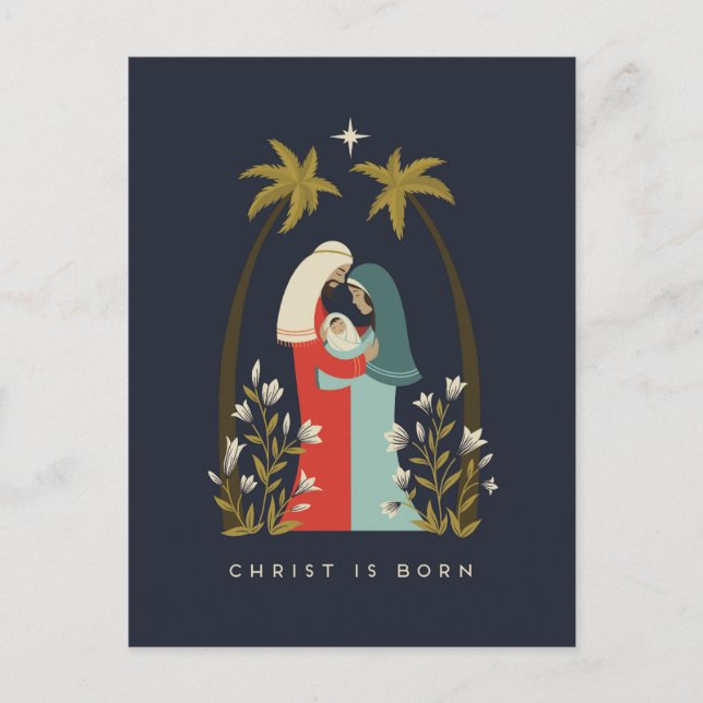 Carte de vœux Noël du Christ est né (Devant)