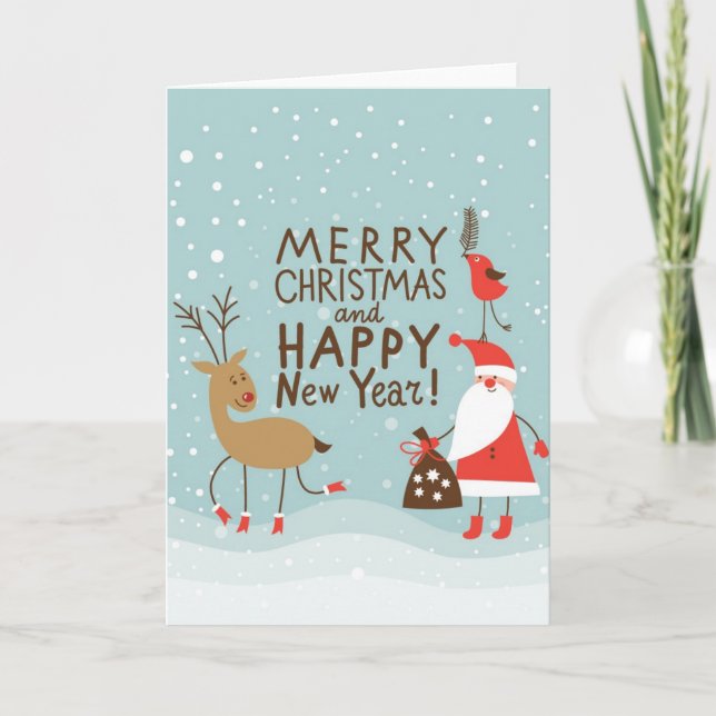 Carte de voeux Noël et Nouvel An (Devant)