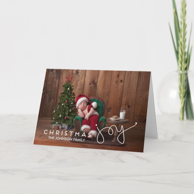 Carte de voeux Noël Joy | Lettre main (Devant)