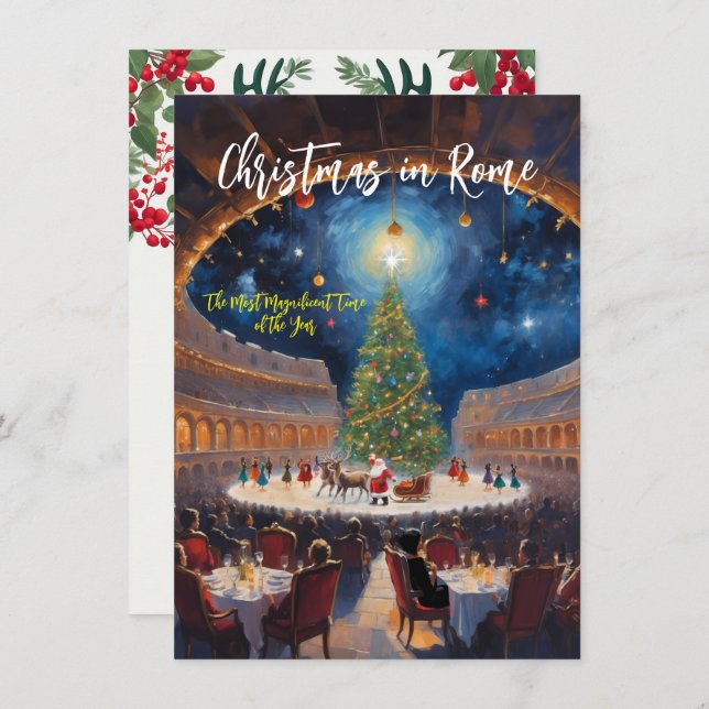 Carte de vœux 'Noël loin à Rome' (Devant / Derrière)