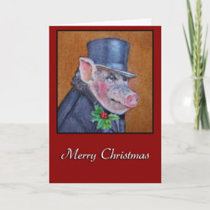 Carte de voeux Noël Pig Holiday