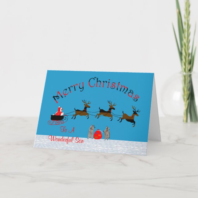 Carte de voeux Noël pour le fils (Devant)