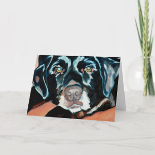 Carte de voeux noire de chien de laboratoire