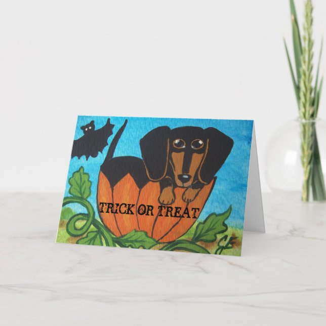 Carte de voeux noire de citrouille de Halloween de (Devant)