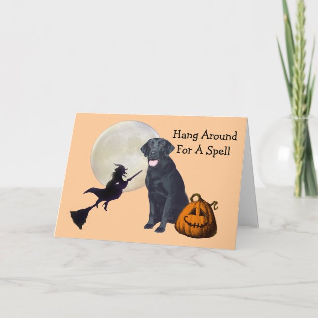 Carte de voeux noire de labrador retriever (Devant)