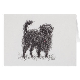 Carte de voeux noire de Terrier