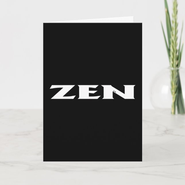 Carte de voeux noire en blanc zen (Devant)