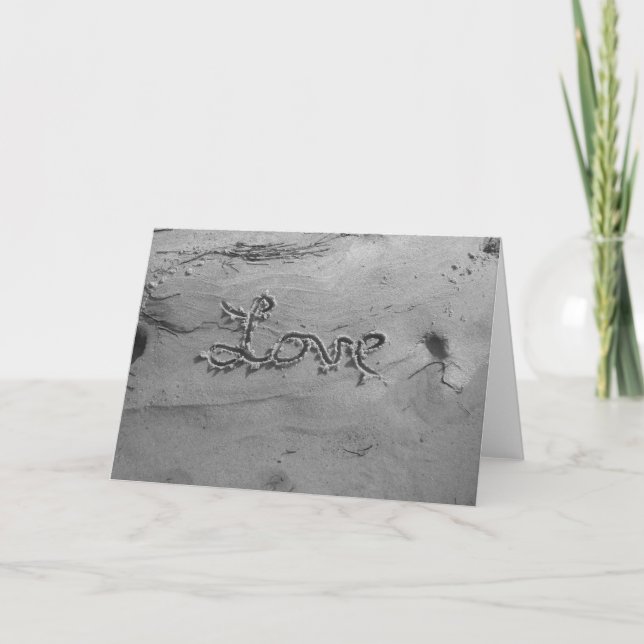 Carte de voeux noire et blanche d'amour (Devant)
