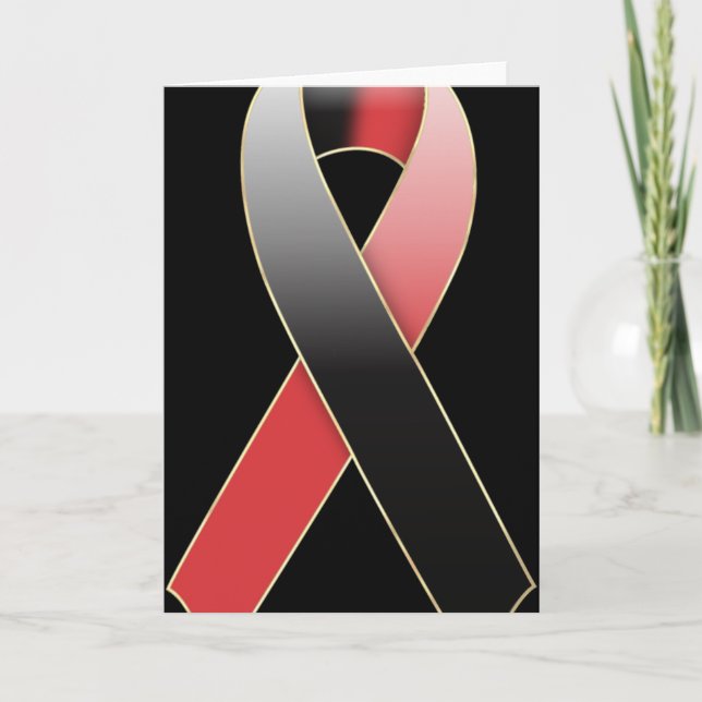 Carte de voeux noire et rouge pour la sensibilisat (Devant)