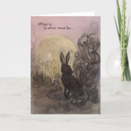 Carte de voeux noire lapin noir Inle Blank