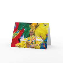 Carte de voeux noire pliée du carnaval du Brésil